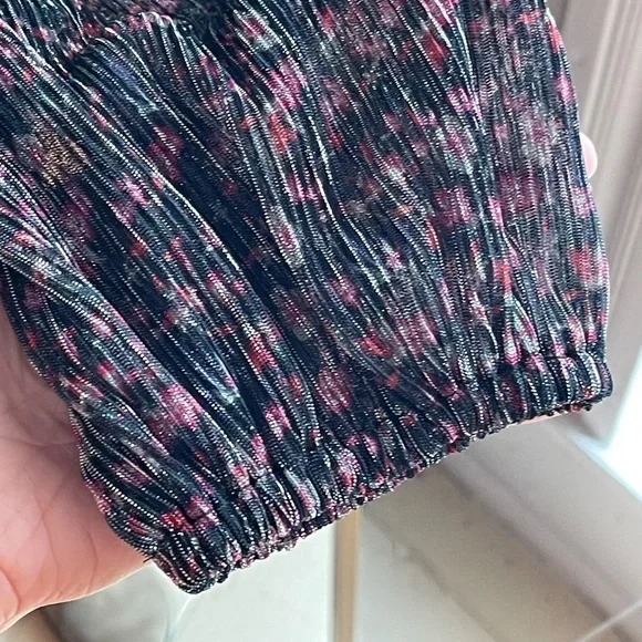 NWOT Sanctuary Night Dream Metallic Black Floral High-Neck Turtleneck Top - Picture 6 of 14